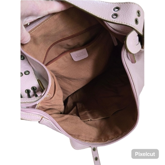 TOK Made in Italy soft pebbled leather should strap medium size soft pink purple - Picture 4 of 12